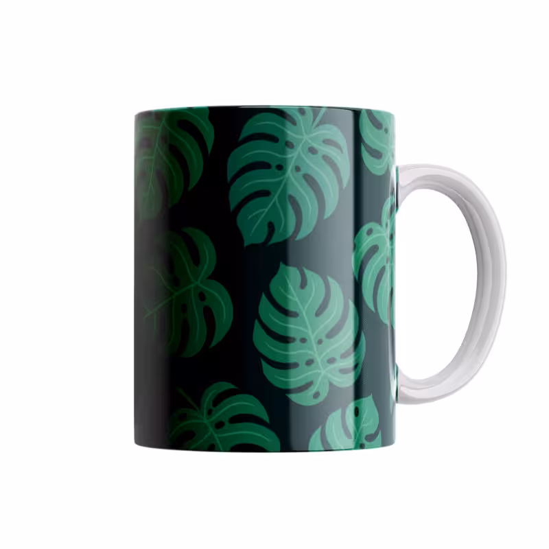 خرید ماگ-لیوان  برگ درخت پهن سبز کد N17