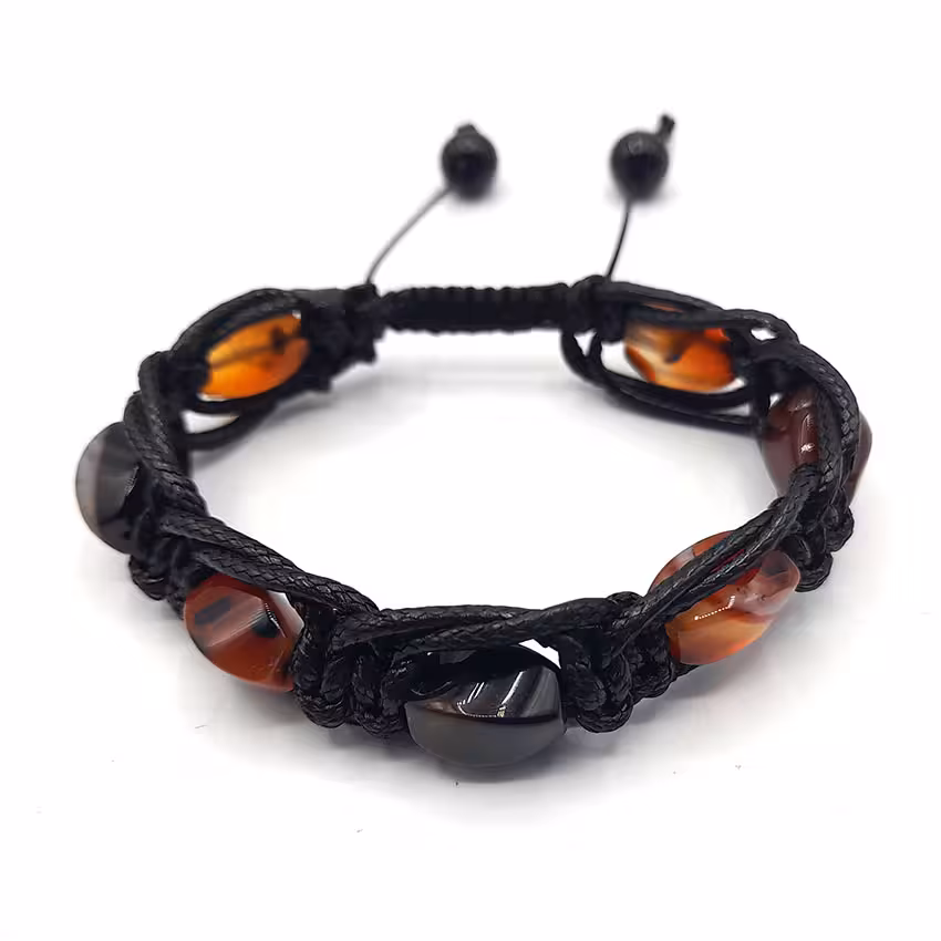 دستبند سنگ عقیق سلیمانی کد 310151