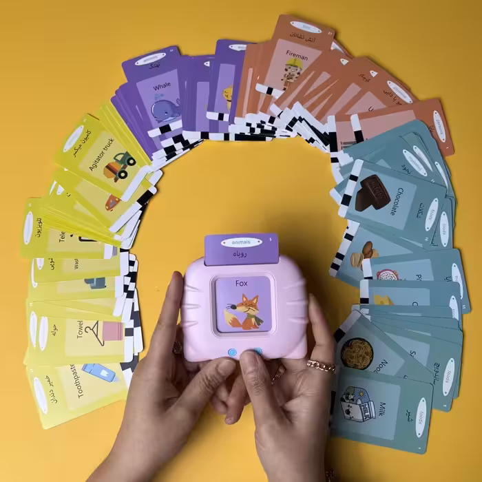 کیت آموزش زبان انگلیسی و فارسی رنگ صورتی