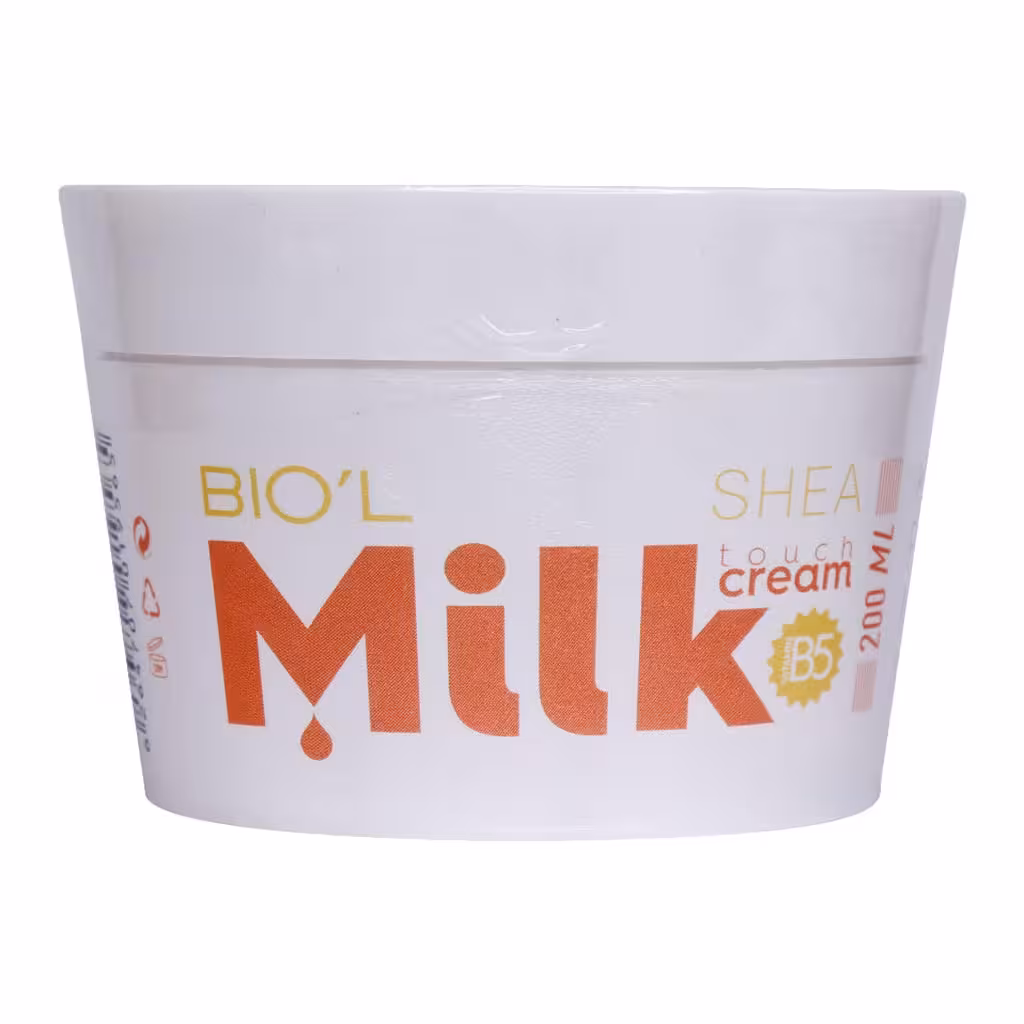 کرم نرم کننده پوست شیر و شیا مناسب پوست نرمال تا خشک 200 میلی لیتر بیول BIOˊL
