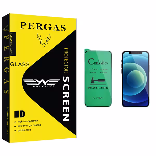 محافظ صفحه نمایش سرامیکی وایلی نایس مدل Pergas Glass مناسب برای گوشی موبایل اپل iPhone 12 Pro
