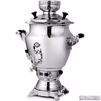 سماور گازی گنجینه سیمین 6 لیتری برنجی برند عالی نسب