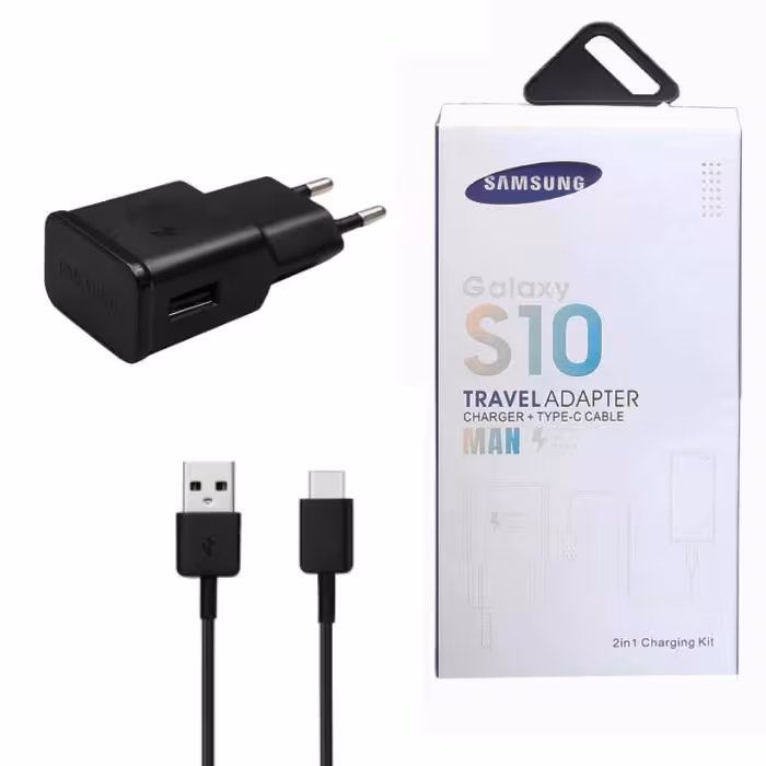 شارژر دیواری فست تک پورت SAMSUNG S10 همراه کابل شارژ Type-C