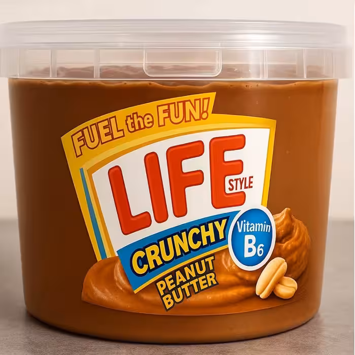 کره بادام‌زمینی 3000 گرمی  Whey با طعم شکلات-چند رنگ