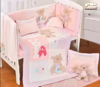 روتختی نوزاد 6 تکه طرح خرس ستیمو صورتی