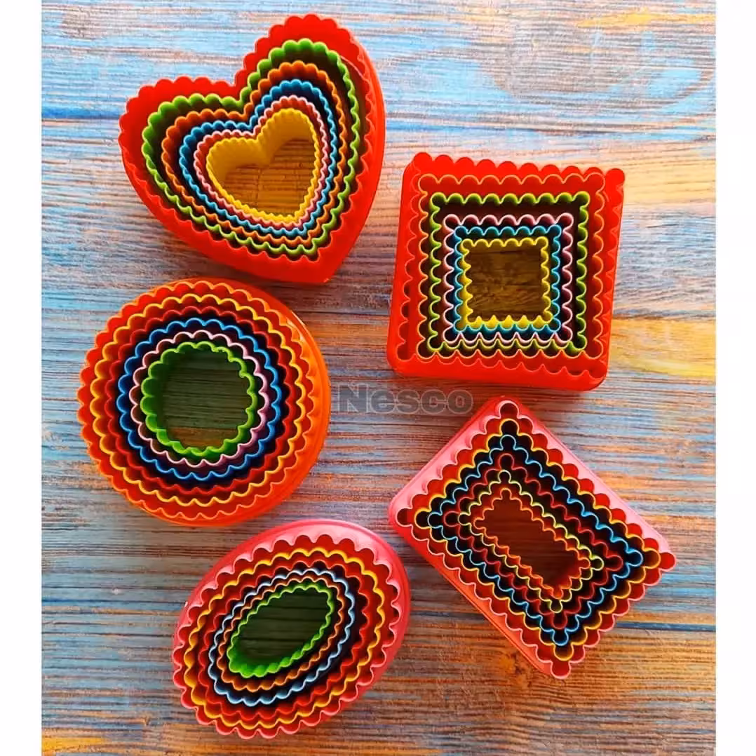 کاتر دو طرفه بیضی برند نسکو پک 6 عددی جنس پلاستیکی