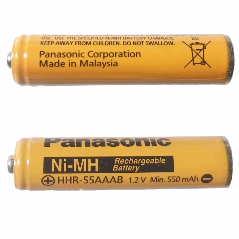 باتری نیم قلمی قابل شارژ پاناسونیک مدل (Ni-MH/HHR-55AAABHRMR03(Malaysia بسته دو عددی