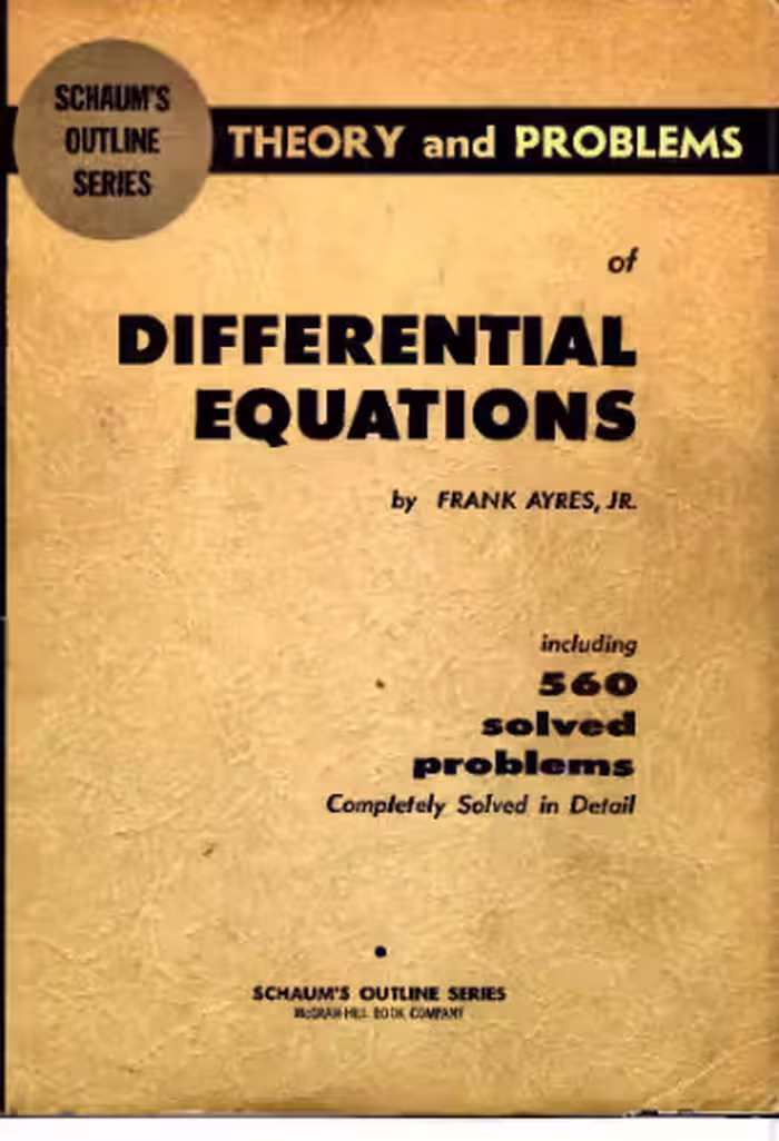 خرید و دانلود نسخه کامل کتاب Theory and Problems of Differential Equations Including 560 Solved Problems