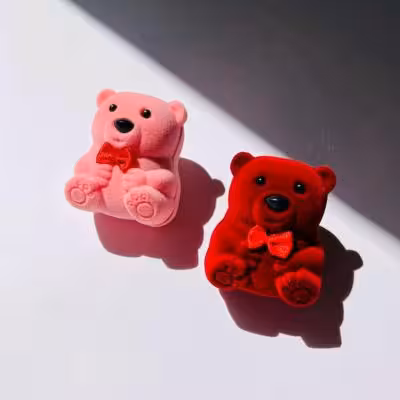 جعبه انگشتری مخمل فانتزی خرسی