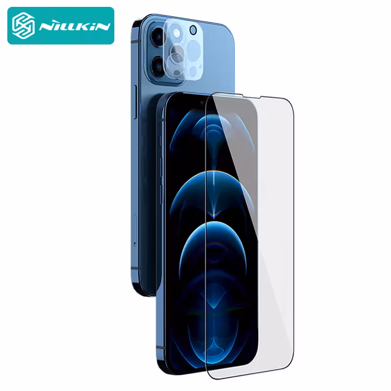 محافظ صفحه و گلس لنز دوربین نیلکین آیفون 13 پرو مکس Nillkin Amazing 2-in-1 HD full screen tempered glass screen protector for Apple iPhone 13 Pro Max