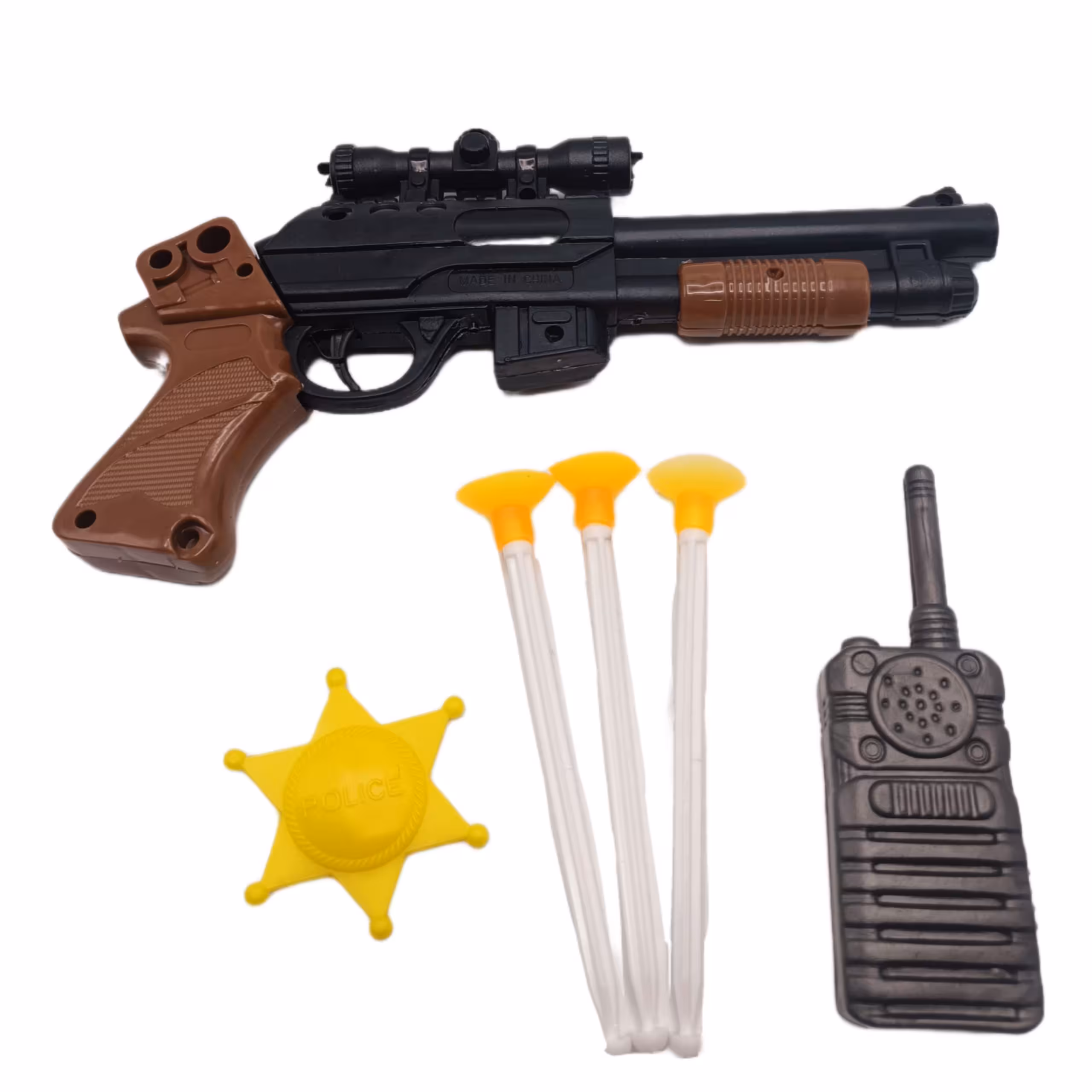 ست تفنگ هفت تیر و بیسیم (تیر چسبونکی) سلفونی 110