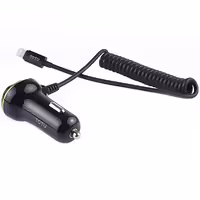 شارژر فندکی توتو مدل DCCL-04 همراه با کابل فنری لایتنینگ و درگاه مجزای USB | کالا مکس