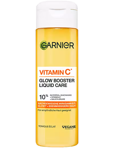 تونر آبرسان و روشن‌کننده Vitamin C Glow Booster Liquid Care گارنیر | حاوی ویتامین C، نیا‌سینامید و سالیسیلیک اسید