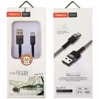 کابل شارژ و دیتا Type C 1 متری فست کنفی Tranyoo S5-C 5A 18W