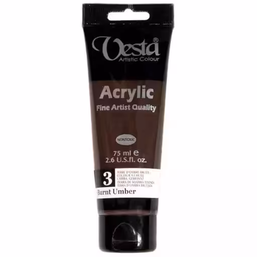 اکریلیک وستا رنگ شماره 03 Burnt Umber