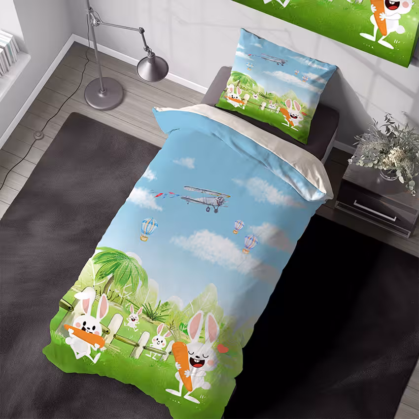 روتختی نوزادی سه بعدی طرح خرگوش های عروسکی CS-1184