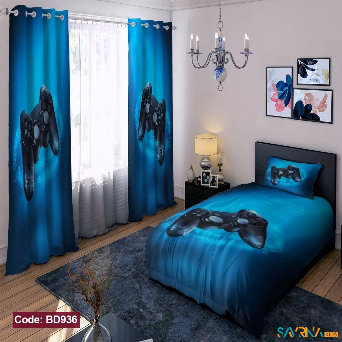 ست اتاق خواب پسرانه طرح دسته بازی کد BD936