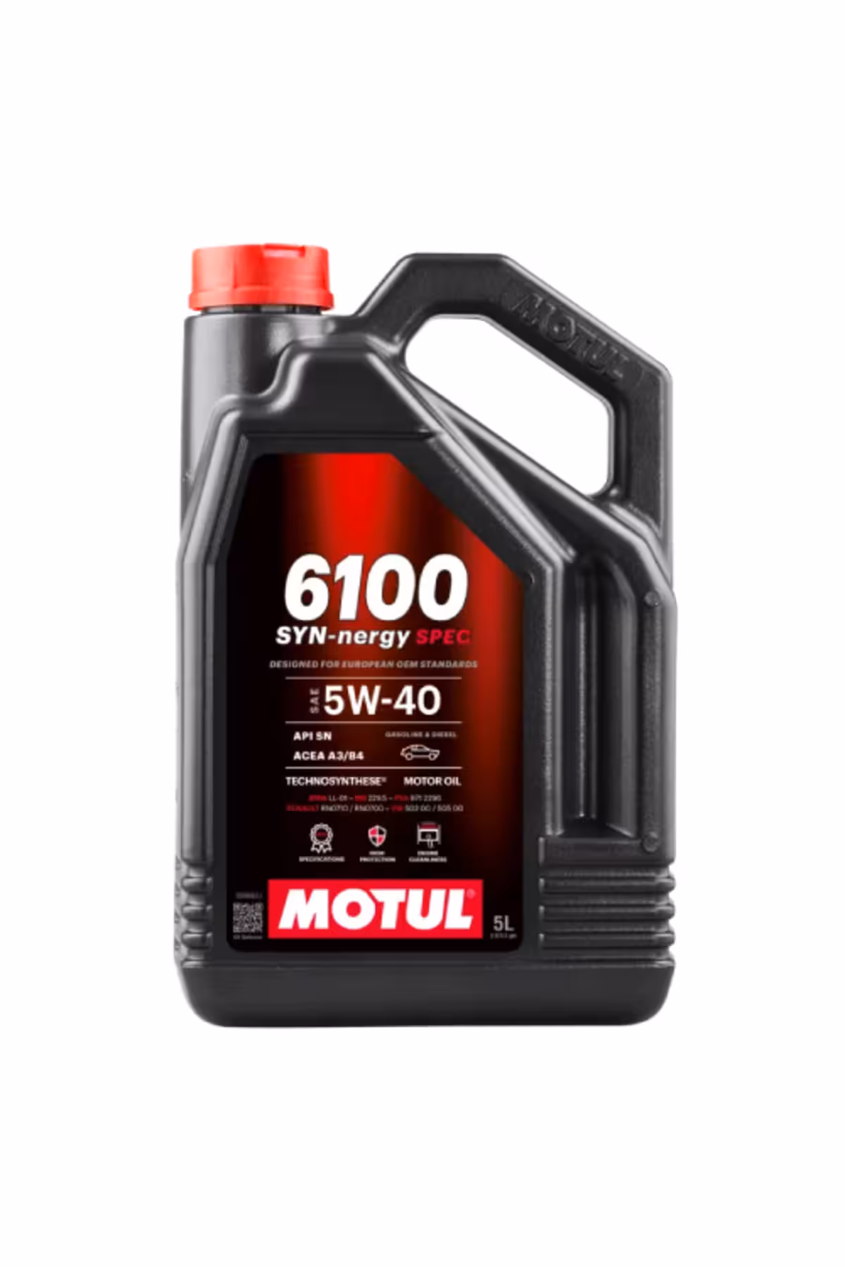 روغن و مکمل موتور 6100 SYN NERGY SPEC 5W 40 5L Motul