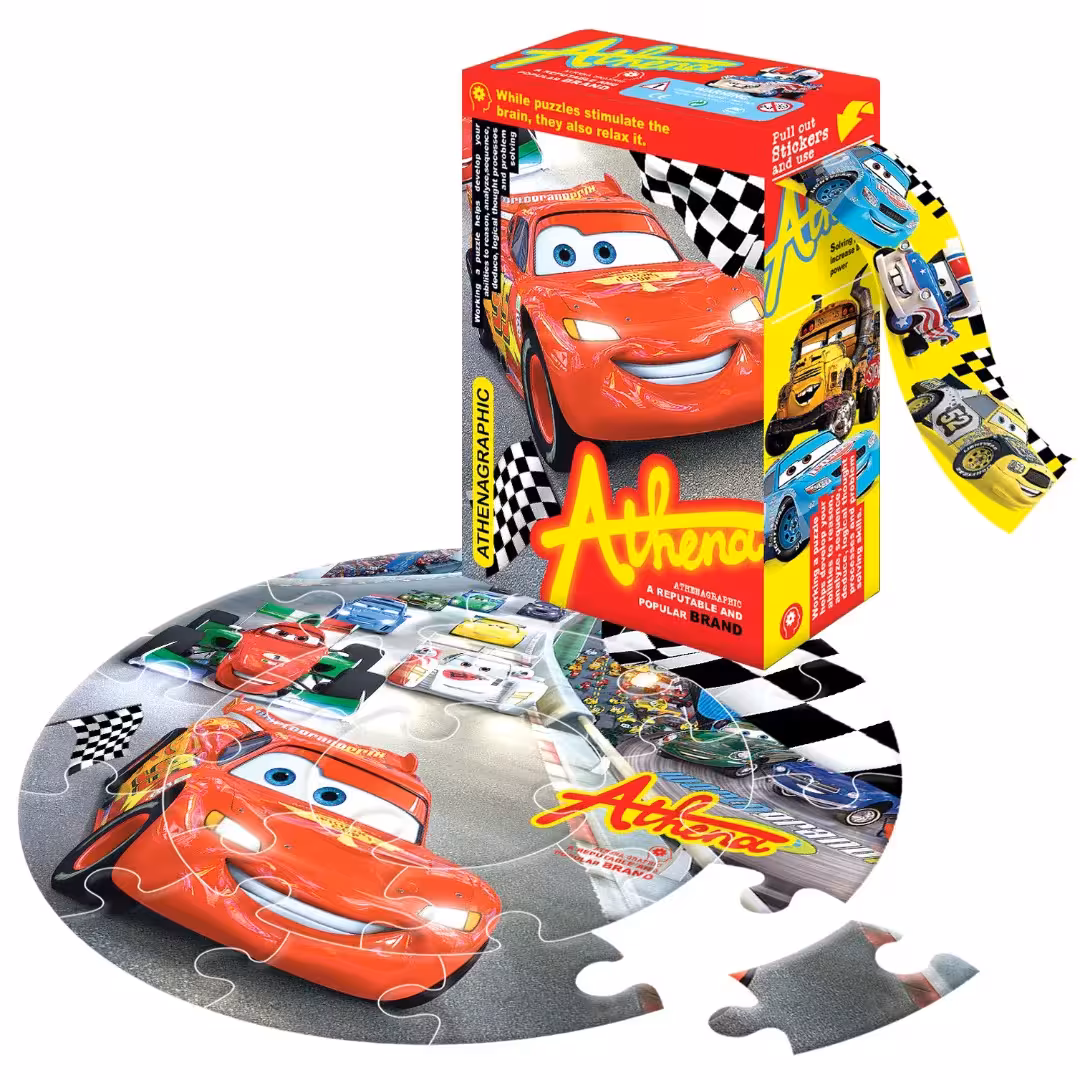 پازل دایره ای 20 تکه آتنا طرح ماشین هاAtena
