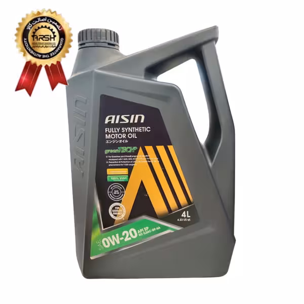 روغن موتور آیسین Aisin مدل API SP حجم 4 لیتر (0W-20) ساخت کره برچسب دار