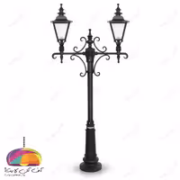 چراغ پارکی دو شعله مدل انگلیسی شاخه باتیس پایه نارون شب تاب