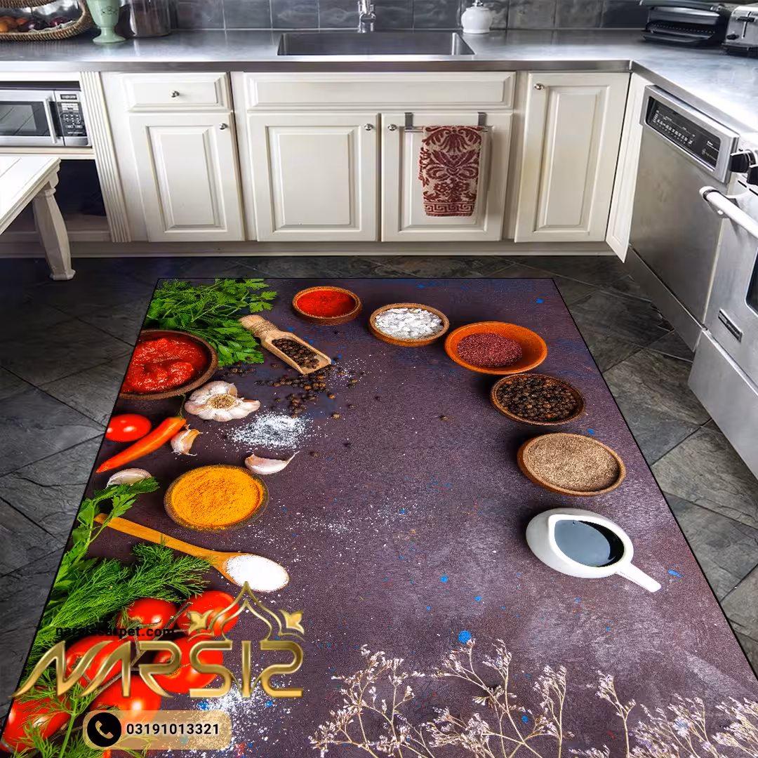 فرشینه آشپزخانه طرح ادویه و سبزیجات کد 7031