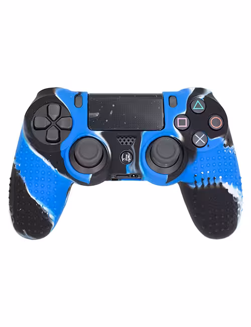 روکش محافظ آجدار دسته PS4 مشکی آبی