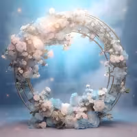 بک دراپ عکاسی با گلهای آبی و سفید | گرافیک با طعم تربچه