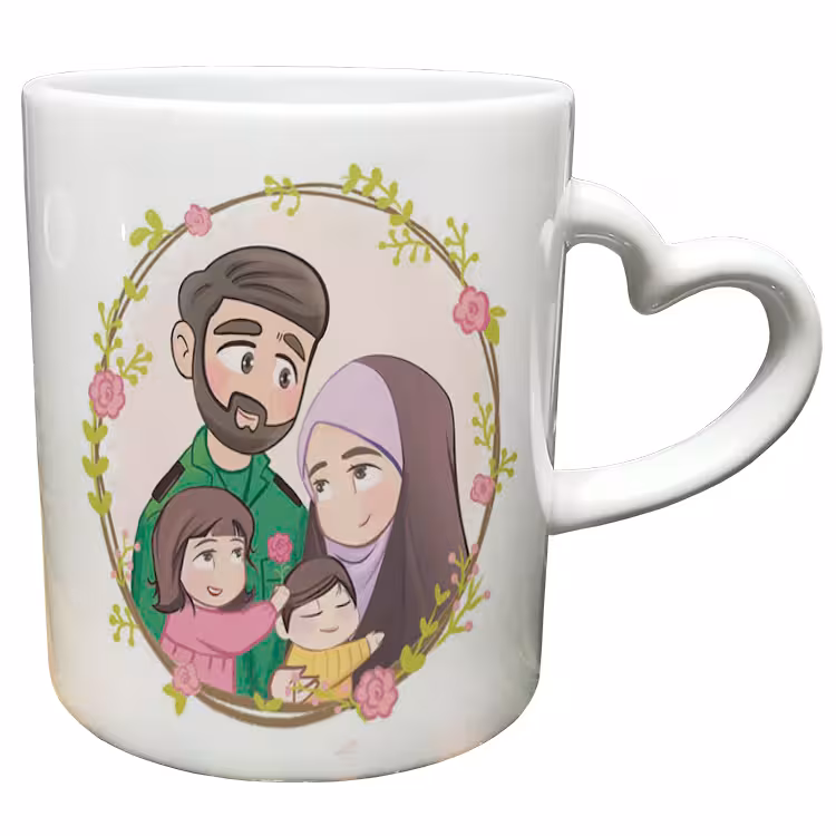 خرید ماگ-لیوان دسته قلب کد 330
