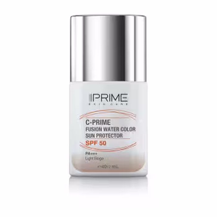 کرم ضد آفتاب فلوئیدی رنگی(بژ روشن) پرایم با SPF50 دارای ویتامین C حجم 40میلی لیتر