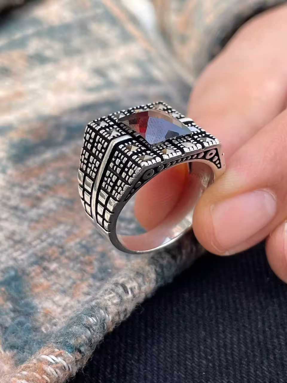 انگشتر نقره مردانه ترک کد 10585