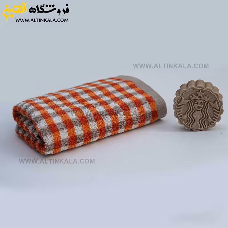 حوله حمامی برق لامع طرح ونیز نارنجی سایز 100×165