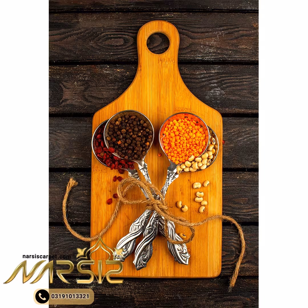 فرشینه آشپزخانه طرح تخته چوبی و ادویه کد 7085