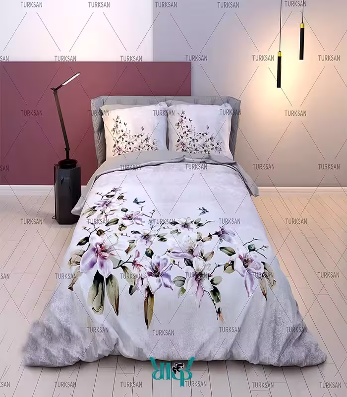 روتختی سفید دونفره گلدار کد d434