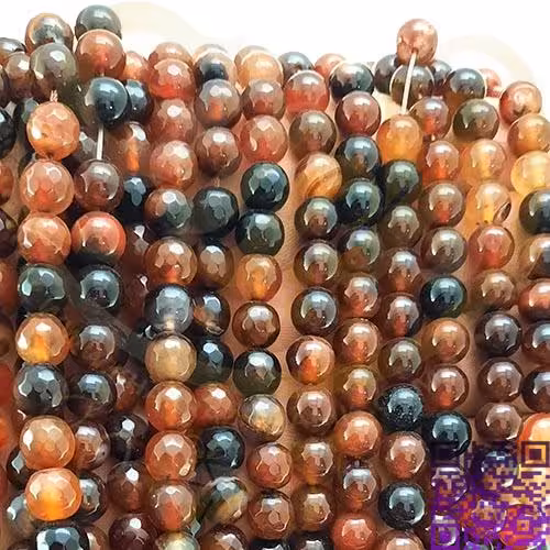 مهره سنگی عقیق سلیمانی نیم بندی کد41