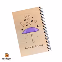 دفتر خط دار چوبی 80 برگ طرح چتر ایمان (iman)