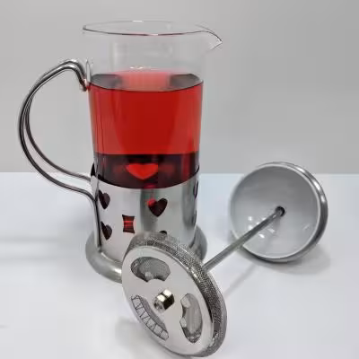 فرنچ پرس(دمنوش ساز)استیل بدنه شیشه ای