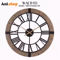 ساعت دیواری قطر 80 ترکیب چوب و فلز M_8073_Wooden_GR