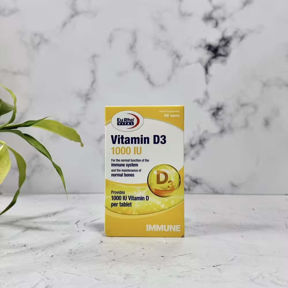 قرص ویتامین D3 1000 واحد یوروویتال 60 عدد