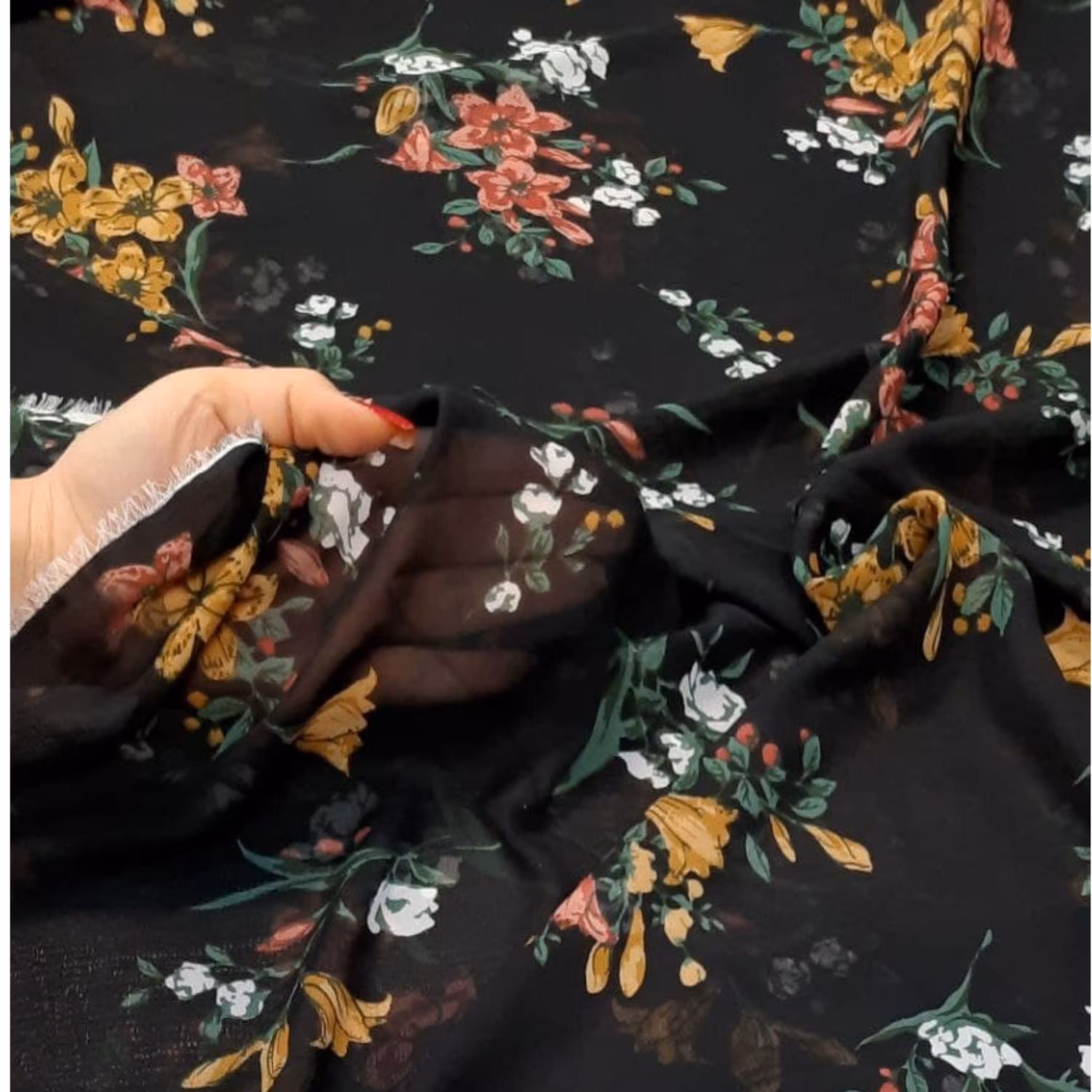 پارچه حریر ژرژت گرم بالا اصلی عرض 150 (مناسب شومیز پیراهن شال روسری و....) (19)