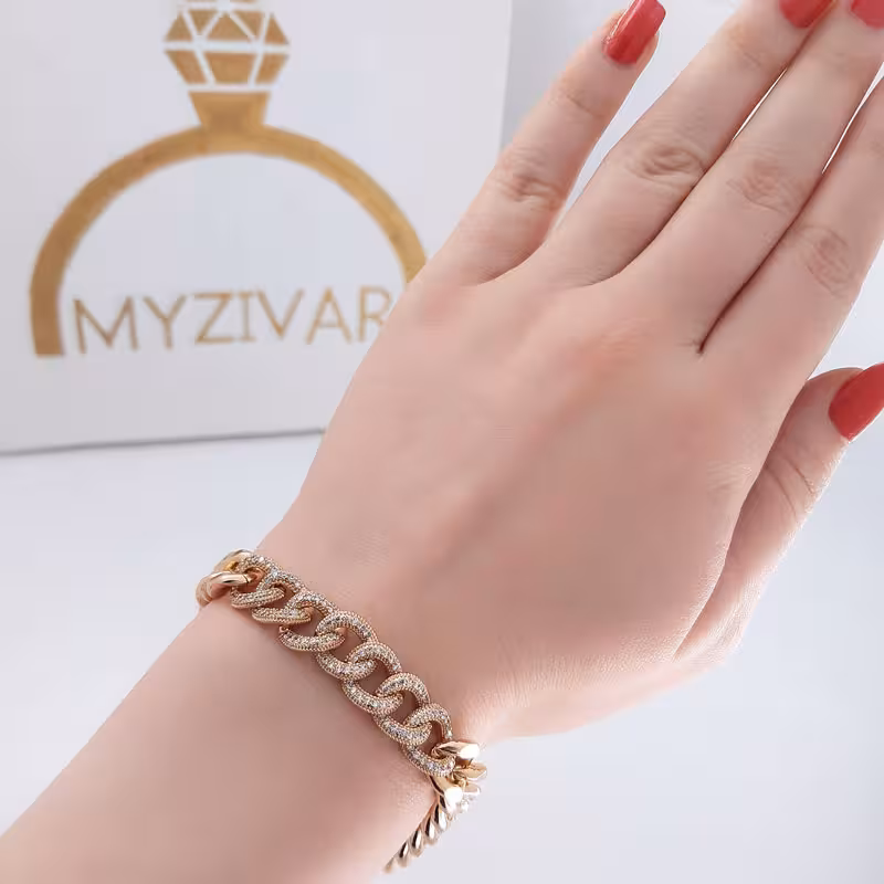 دستبند کارتیر طرح طلا نگیندار مارک ژوپینگ | 9623