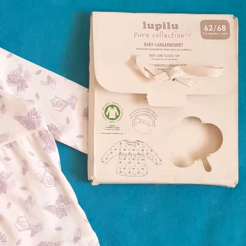 پیراهن نوزادی لوپیلو سایز 62/68کد M9023