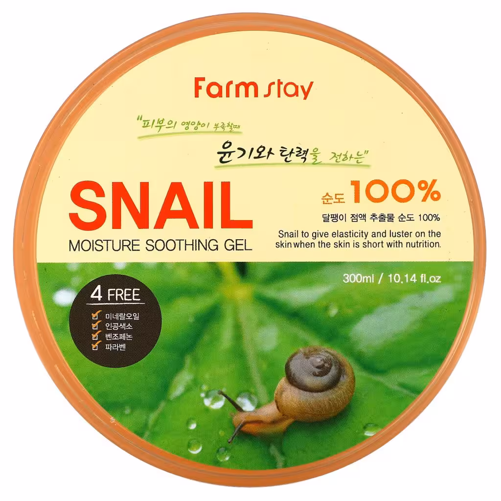ژل مرطوب کننده حلزون فارم استی حجم 300 میل Farm stay Snail Moisture Soothing Gel