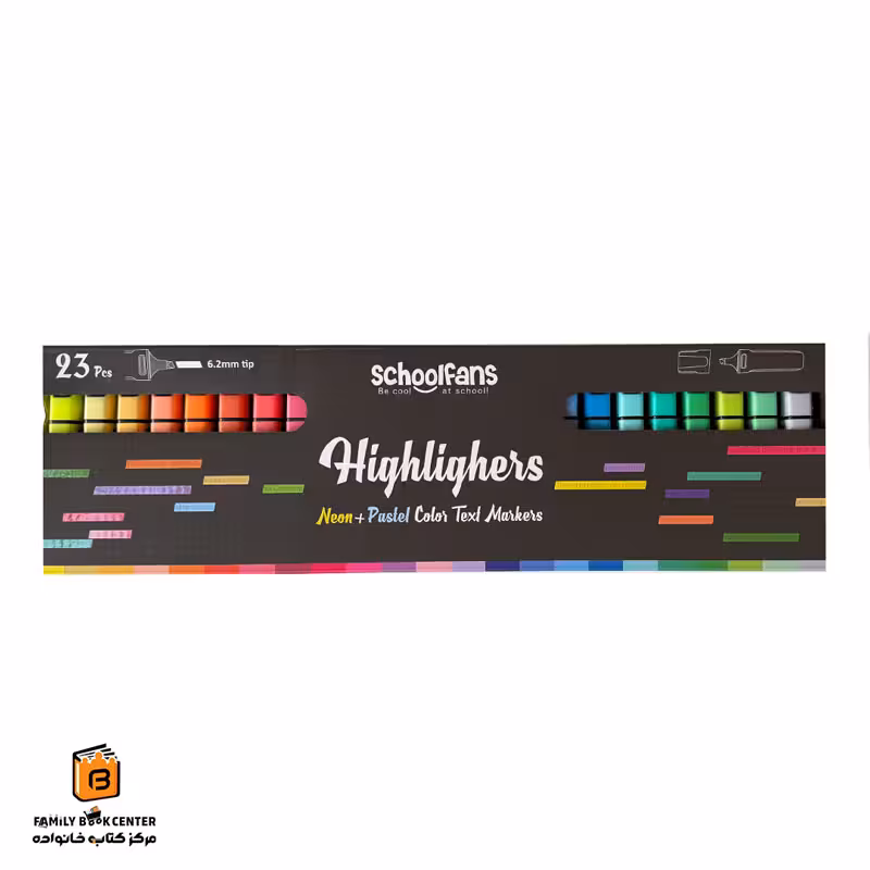 هایلایتر 23 رنگ اسکول فنس (schoolfans)