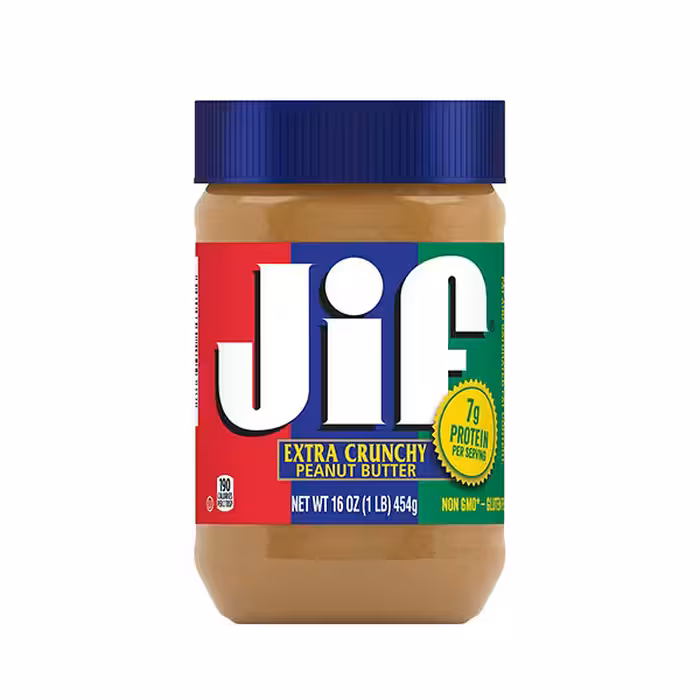 کره بادام زمینی جیف jif مدل کرانچی  454 گرم