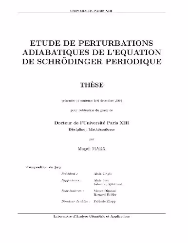 خرید و دانلود نسخه کامل کتاب Etude de perturbations adiabatiques de l&#039;equation de Schroedinger periodique