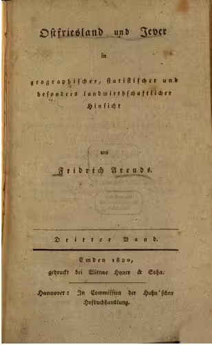 خرید و دانلود نسخه کامل کتاب Ostfriesland und Jever in geographischer, statistischer und besonders landwirthschaftlicher [landwirtschaftlicher] Hinsicht