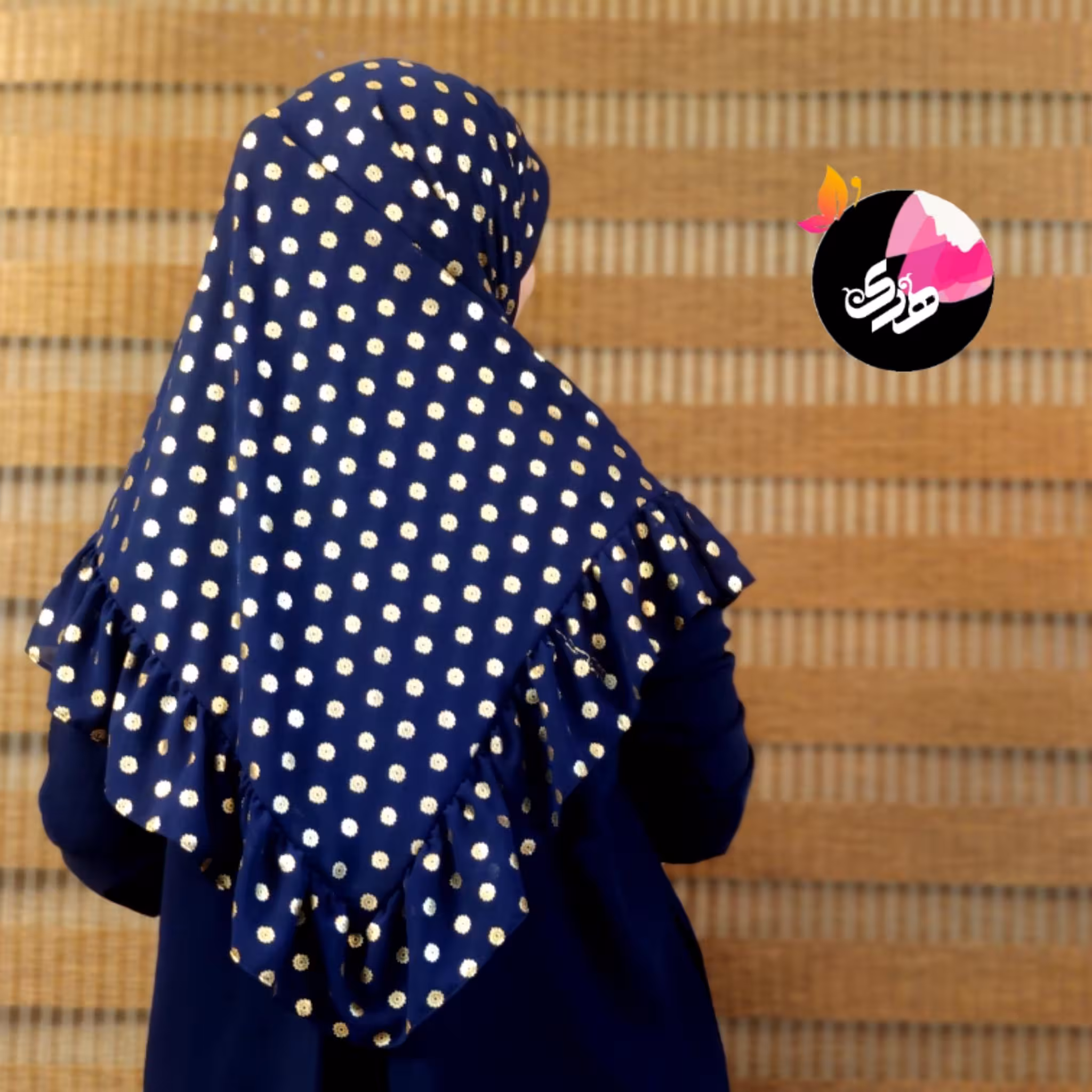 روسری  چیندار  طلاکوبی  