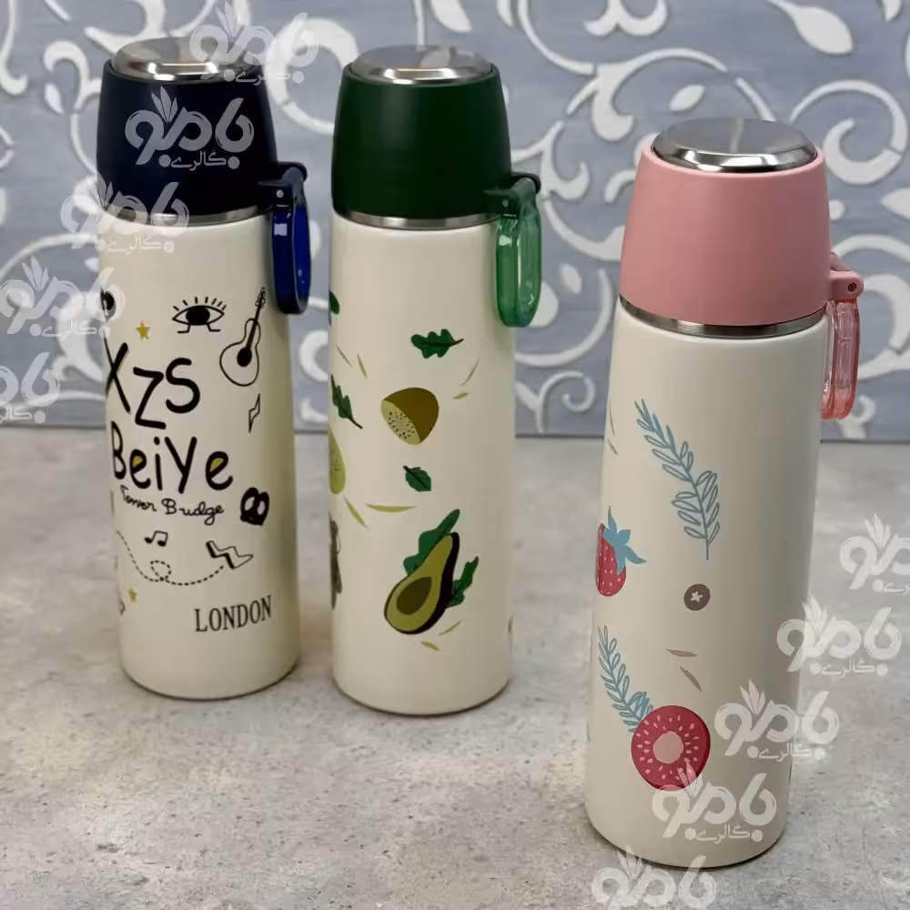 فلاسک یک نفره توت فرنگی کاپ دار500