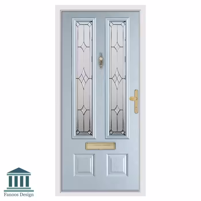 درب ورودی با شیشه دو جداره کد 1563